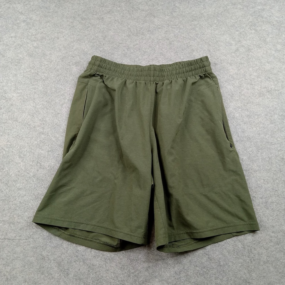 VRST Shorts Mens Small Green Quick Dry Stretch Zip Pockets Athletic Running Gym